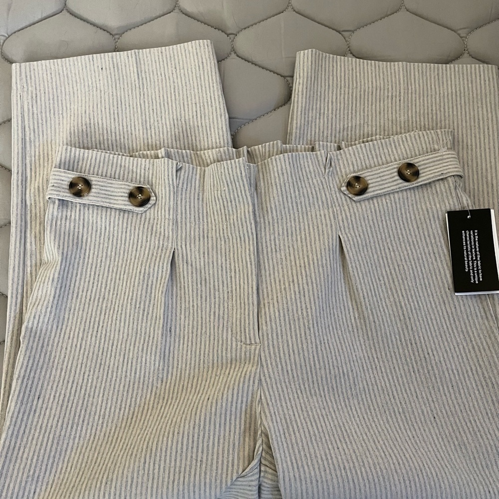NWT Linda Matthews striped pants